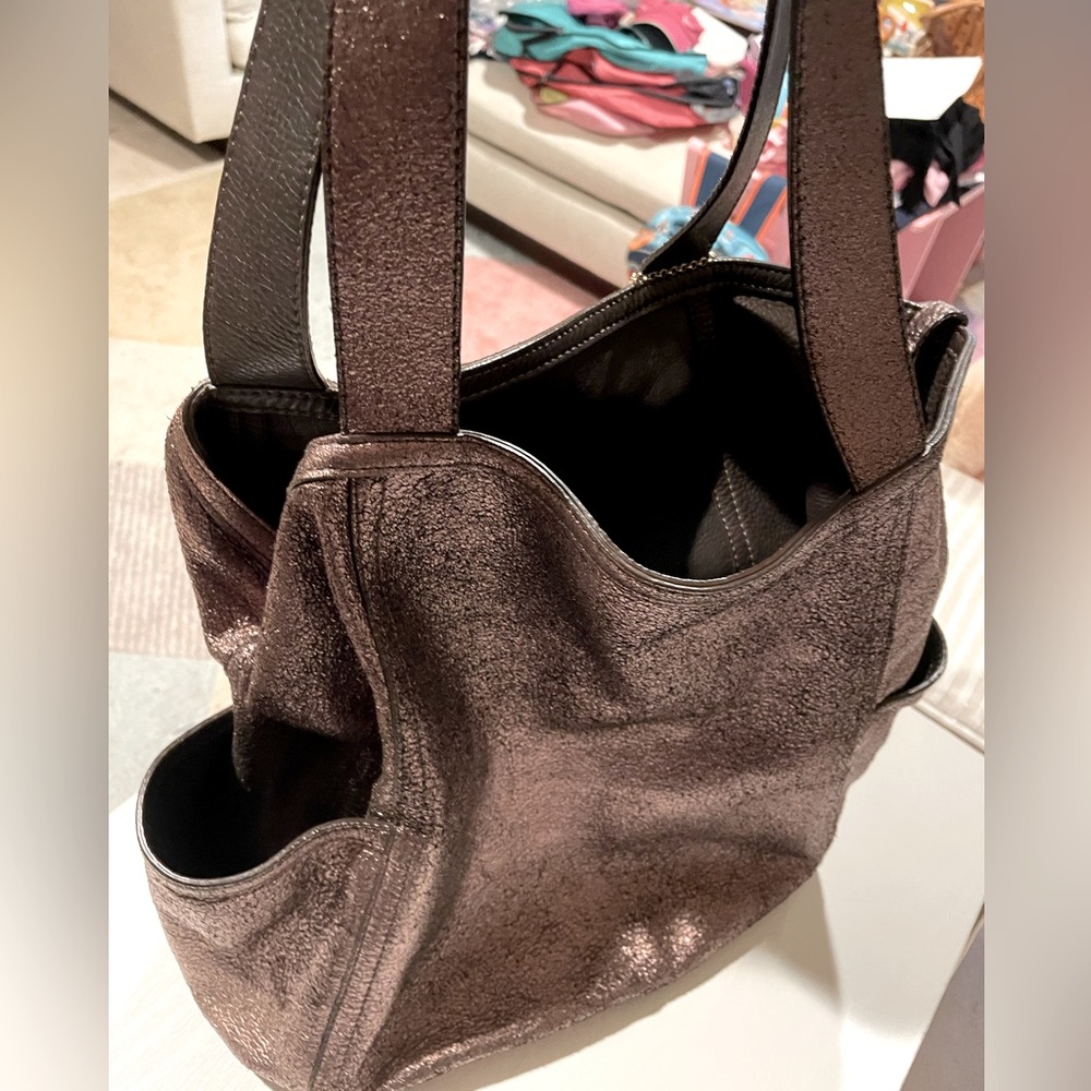 Cole Haan Leather Metallic Bag Bronze EUC